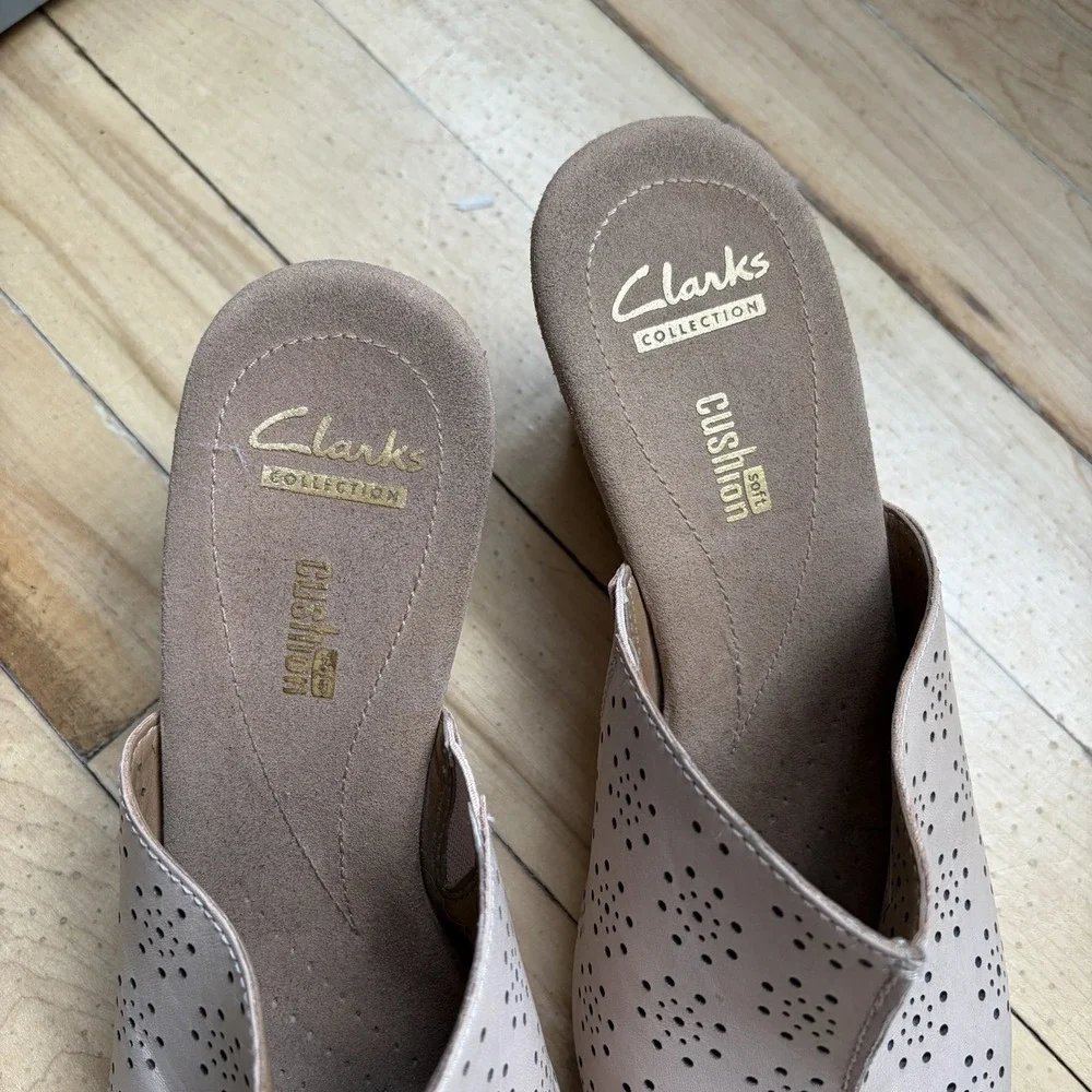 Clarks Collections Women's Helio Corridor Wedge Sandals Womens Size 8.5 Beige‎ - Picture 6 of 9